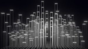 digitales 3d bild sw mit horizont