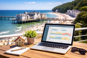 ein laptop und die seebrücle