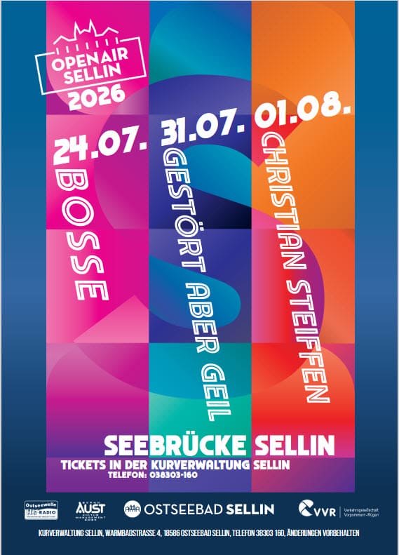 Openair Sellin im Juli 2026 mit Bosse, GAG, Christian Steiffen